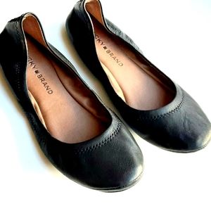 Lucky Brand Black Leather Emmie Flats